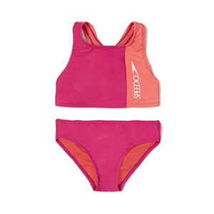 Speedo Girls' Swimsuit Two Piece Bikini Set, Rose Violet, 10